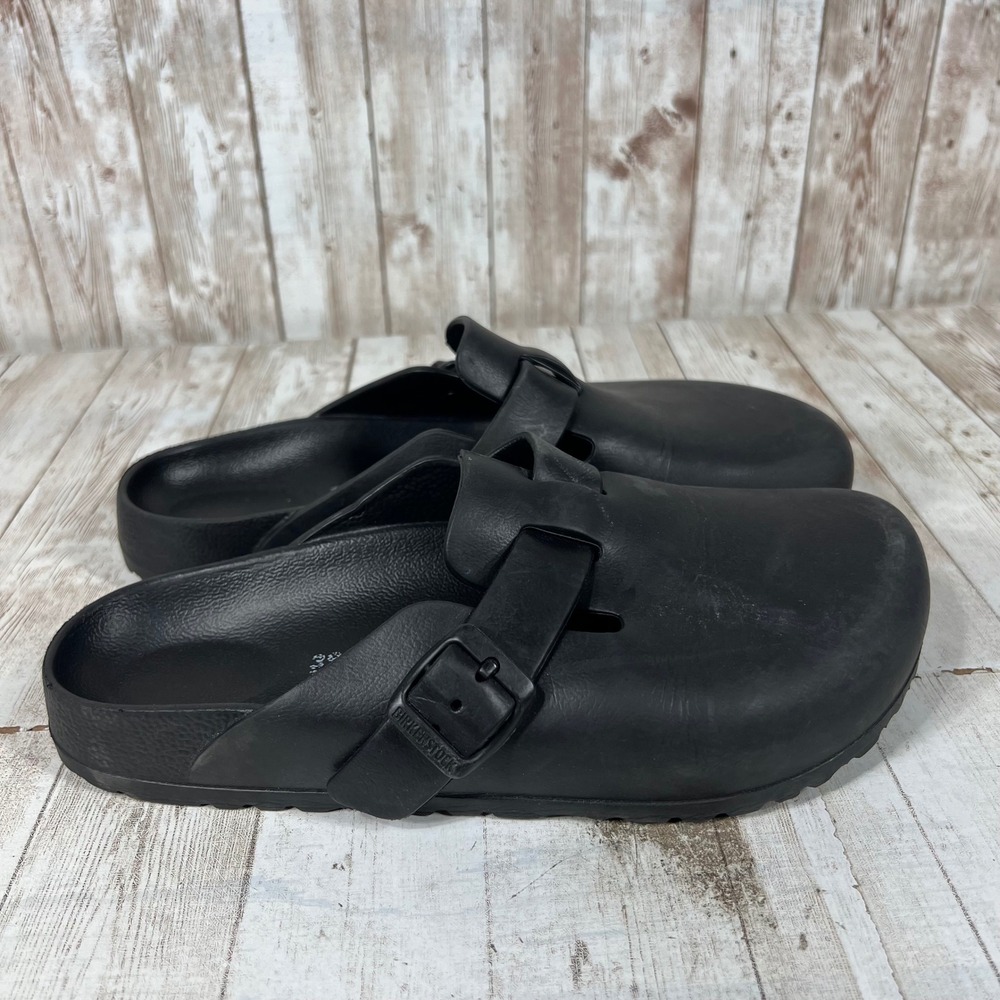 Birkenstock Boston EVA Clogs Black Waterproof Slip On Sandals Womens 39 L8 M6